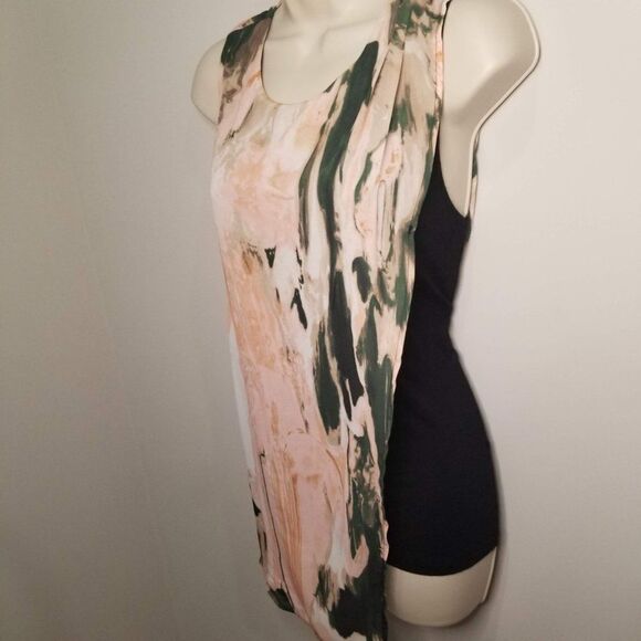 Medium Bar III white/pink/black layer tank top blouse - Picture 2 of 8